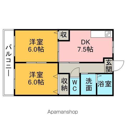 リュミエール神明(2DK/2階)の間取り写真