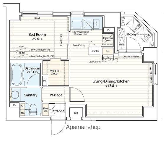 ドゥーエ横濱桜木町 5階階 間取り