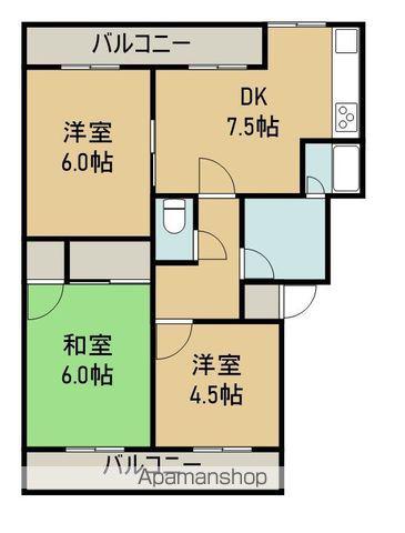 キャピタル(3DK/1階)の間取り写真