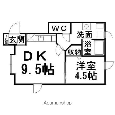 パークアベニューⅥ(1DK/1階)の間取り写真