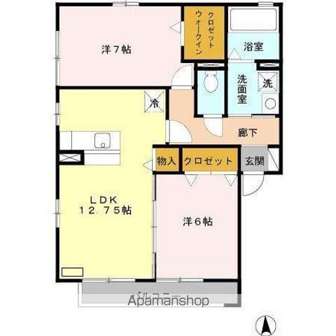 レセンテ・ジョイアA(2LDK/2階)の間取り写真