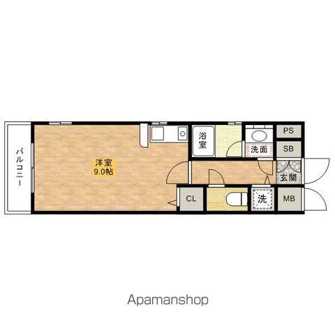 ロマネスク小笹第3(ワンルーム/3階)の間取り写真