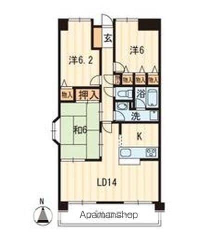 クレールⅡ(3LDK/2階)の間取り写真
