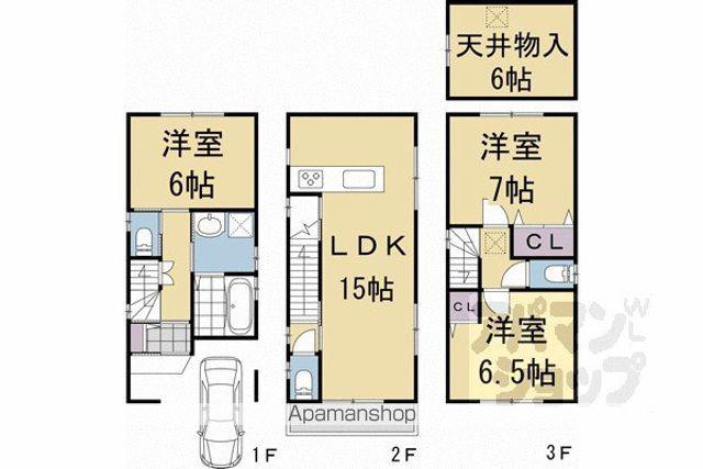 京阪電気鉄道京阪線 墨染駅 徒歩3分 3階建 築1年(3SLDK)の間取り写真