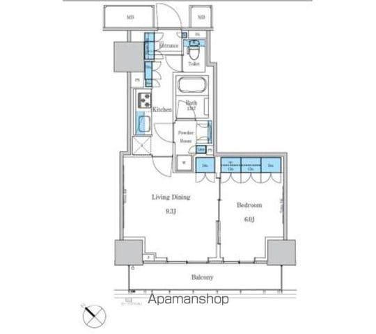 パークアクシス滝野川ラ ブリーズ(1LDK/2階)の間取り写真