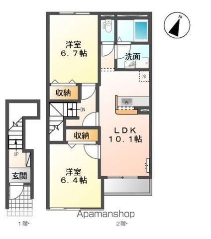 グランシャリオ大原Ⅱ(2LDK/2階)の間取り写真