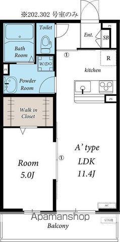 リブリ・SAKURA15(1LDK/3階)の間取り写真