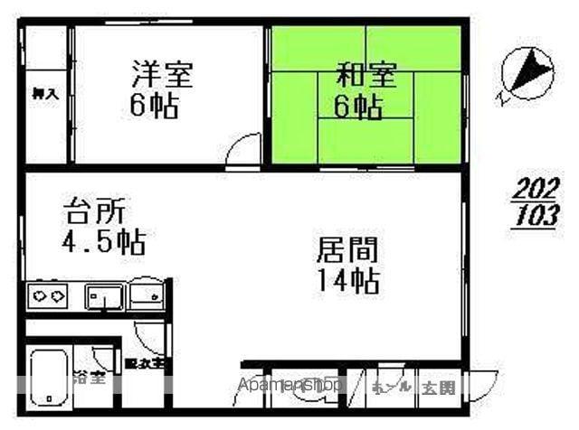 YYハイツ(2LDK/2階)の間取り写真