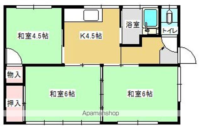 東北本線 杉田駅(福島) 徒歩15分 1階建 築38年(3DK)の間取り写真