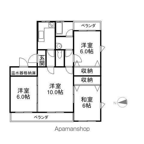 キャッスル10(4K/2階)の間取り写真