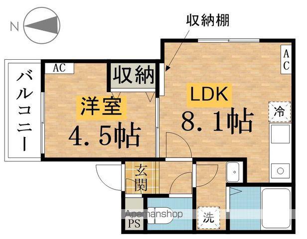 NOSSA万町Ⅱ(1LDK/3階)の間取り写真