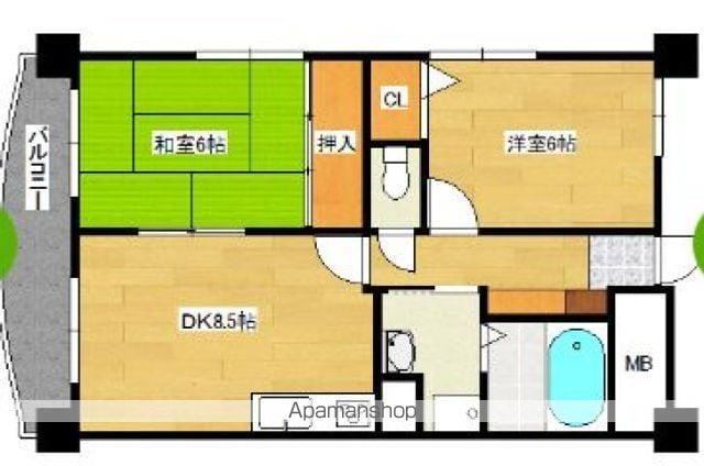 ルミエール・クマダ(2DK/3階)の間取り写真