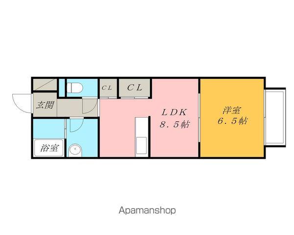 グランパルク・コーズ(1DK/2階)の間取り写真