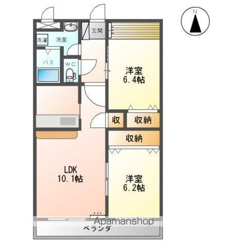 サンライズガーデン(2LDK/2階)の間取り写真