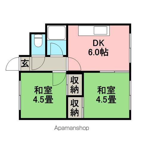 テイネハイツオーサキ(2DK/1階)の間取り写真