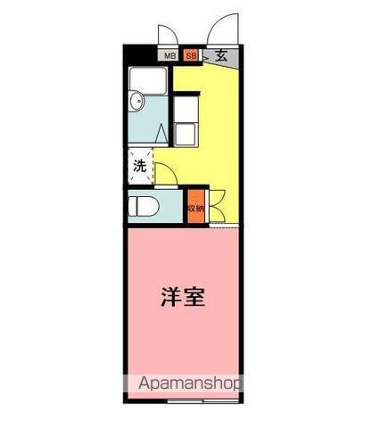 レオパレス空港南(1K/1階)の間取り写真
