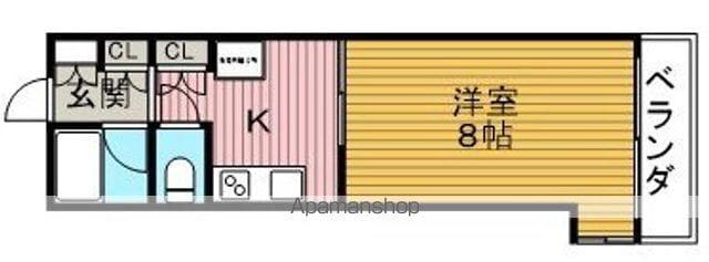 ニッポービル(1K/4階)の間取り写真