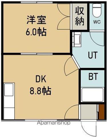 パレス美原A棟(1DK/1階)の間取り写真