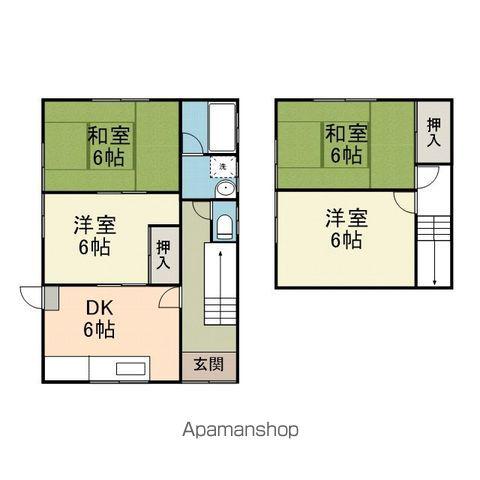 伊予鉄道横河原線 愛大医学部南口駅 徒歩5分 2階建 築40年(4DK)の間取り写真