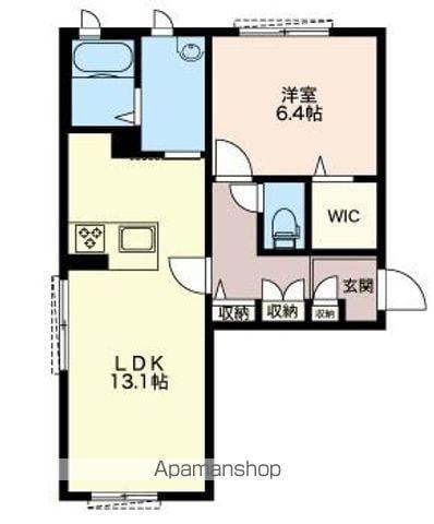 ドリーミオB(1LDK/2階)の間取り写真