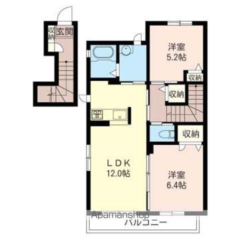 MERRY ISLAND Ⅲ(2LDK/2階)の間取り写真