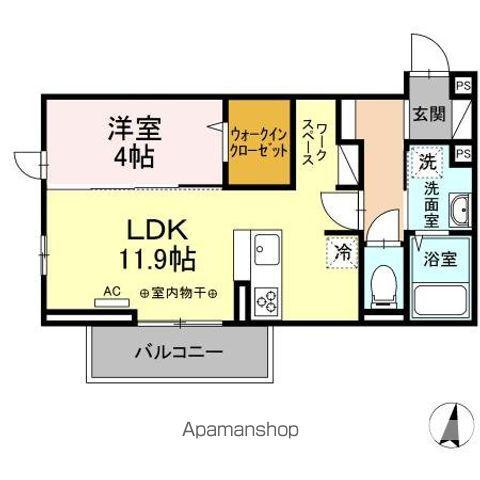 K&C成島(1LDK/3階)の間取り写真