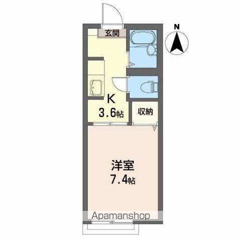 シエル21(1K/2階)の間取り写真