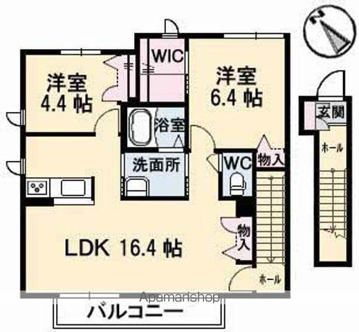 シャーメゾン ラ・モード ガーデンズⅢ(2LDK/2階)の間取り写真