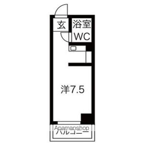 ラフィネ新栄(ワンルーム/地下階)の間取り写真