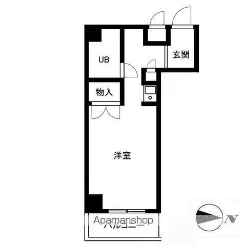 中島ICハイツ(ワンルーム/3階)の間取り写真