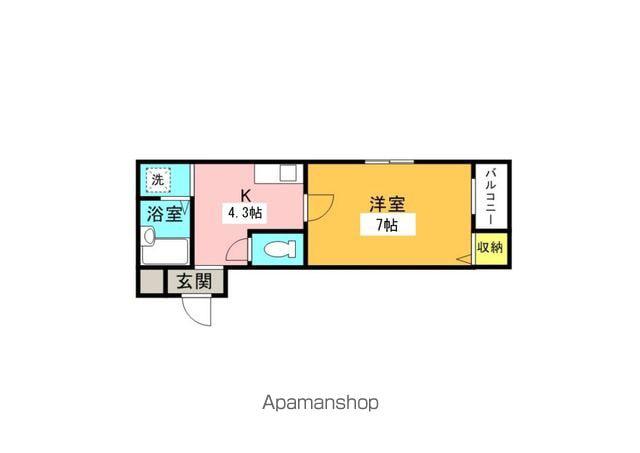 メゾンドオーブ2(1K/2階)の間取り写真