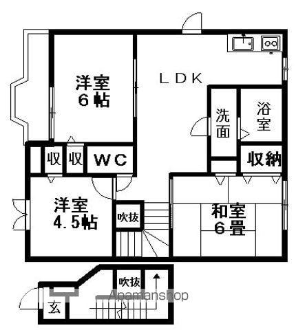 サニークァイエットⅡ(3LDK/2階)の間取り写真