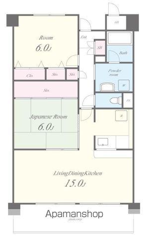 フローラ藤(2LDK/1階)の間取り写真