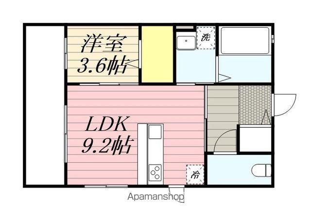 VENTI TOSU壱弐(1LDK/2階)の間取り写真