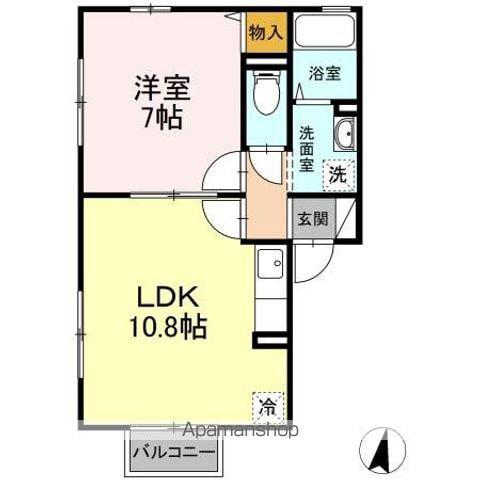 プリメーラいそあいⅡ(1LDK/2階)の間取り写真