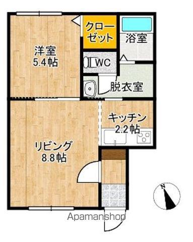 ビジネス・Ⅰ(1LDK/2階)の間取り写真