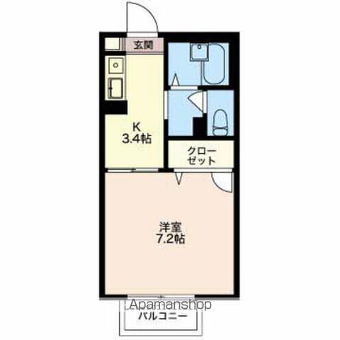 フラット ルール(1K/2階)の間取り写真