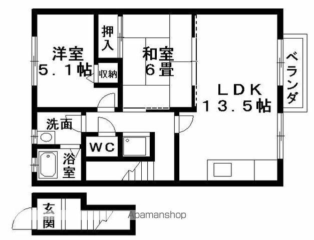 さくら160B棟(2LDK/2階)の間取り写真
