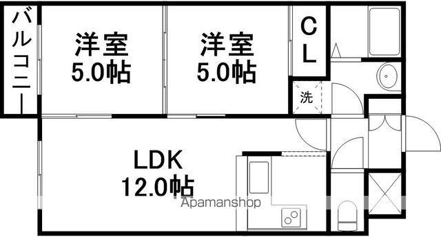 ディオステージ平岸(2LDK/4階)の間取り写真