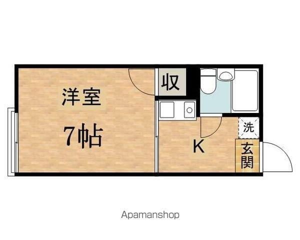 コーポウィスタリアⅡ(ワンルーム/2階)の間取り写真