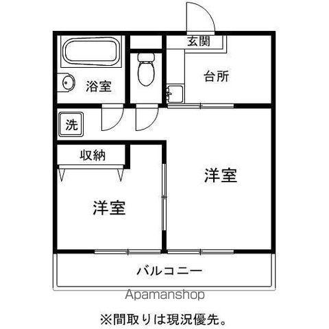 シティパーク(2K/4階)の間取り写真