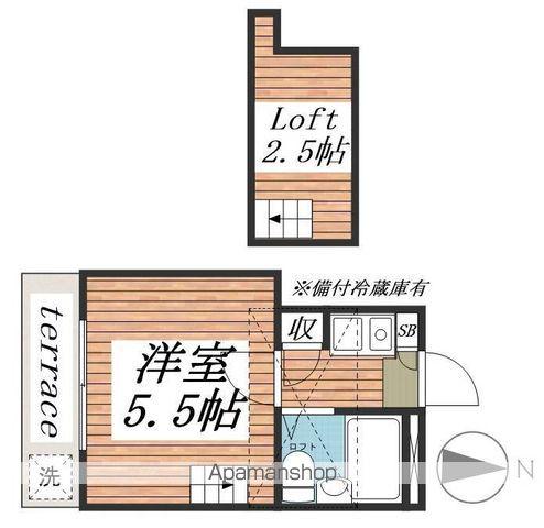 GREEN LEAF習志野(1K/1階)の間取り写真