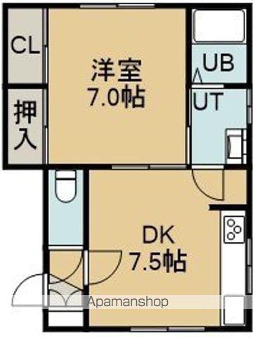 ハイツななかまど(1DK/2階)の間取り写真