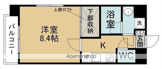 ウィング上杉北(1K/2階)の間取り写真