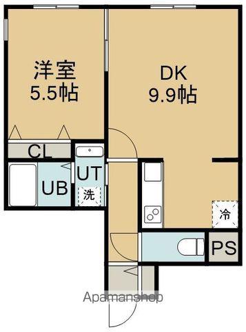 アリエーテ旭町(1DK/3階)の間取り写真