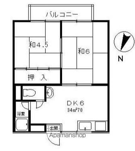 馬場ハイツ(2DK/1階)の間取り写真