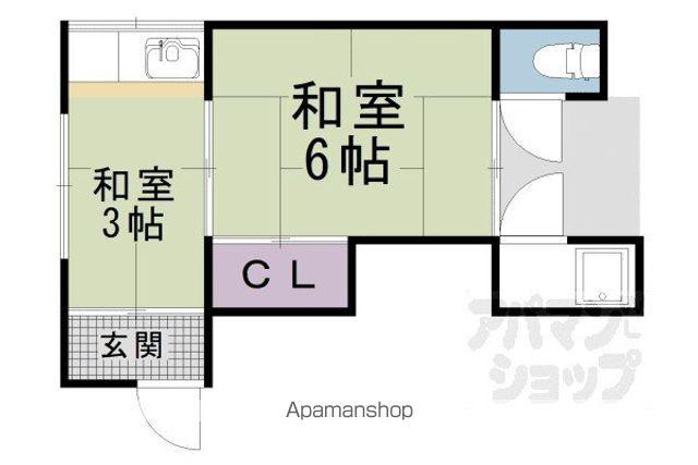 岡町荘(1K/1階)の間取り写真