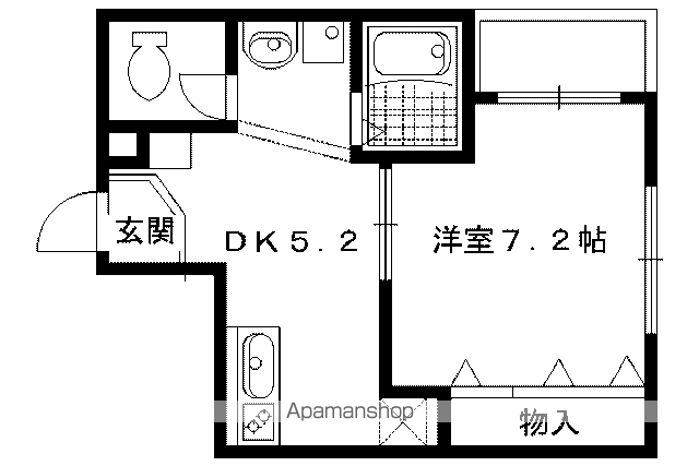 コーチヒルズ(1DK/2階)の間取り写真