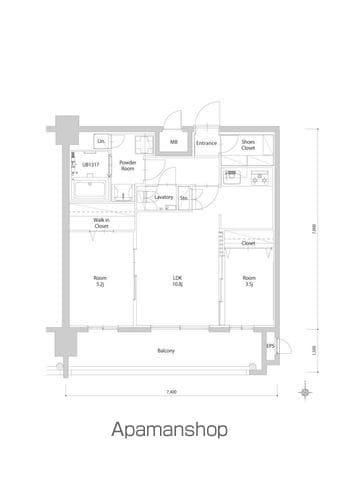 エンクレスト博多PARKSIDE(2LDK/15階)の間取り写真