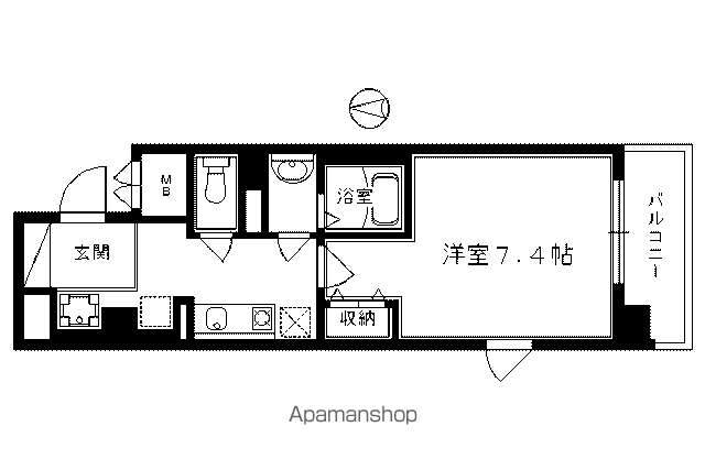 アルティスタ祇園(1K/3階)の間取り写真